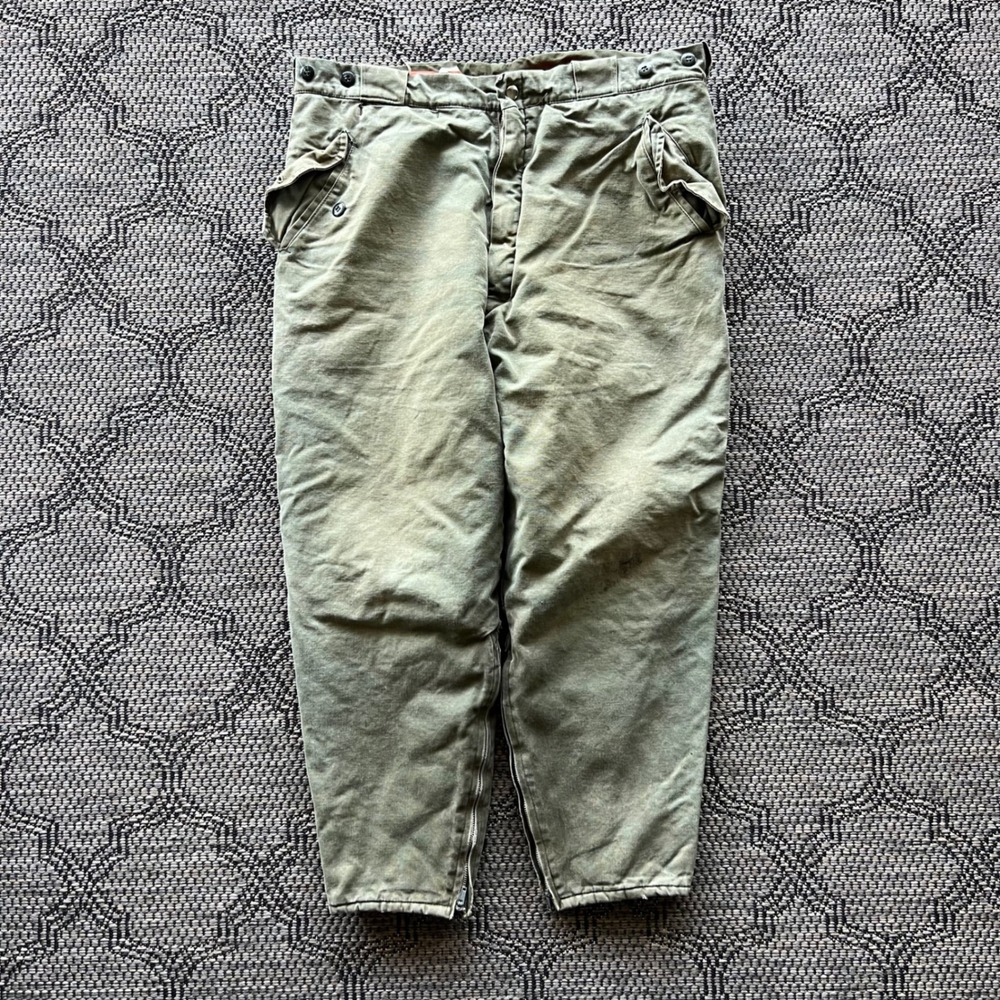 Vintage Thermo-King Pants Mens‎ 36x27 Green Quilted Insulated Canvas Hunting 60s